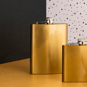8Oz Gold Finish Hip Flask | Auden