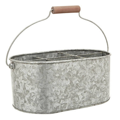 Drummond Six Compartment Oblong Galvanised Steel Caddy