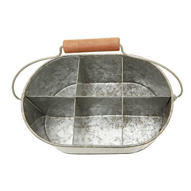 Drummond Six Compartment Oblong Galvanised Steel Caddy