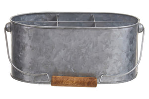 Drummond 6 Compartment Oval Galvanised Steel Caddy