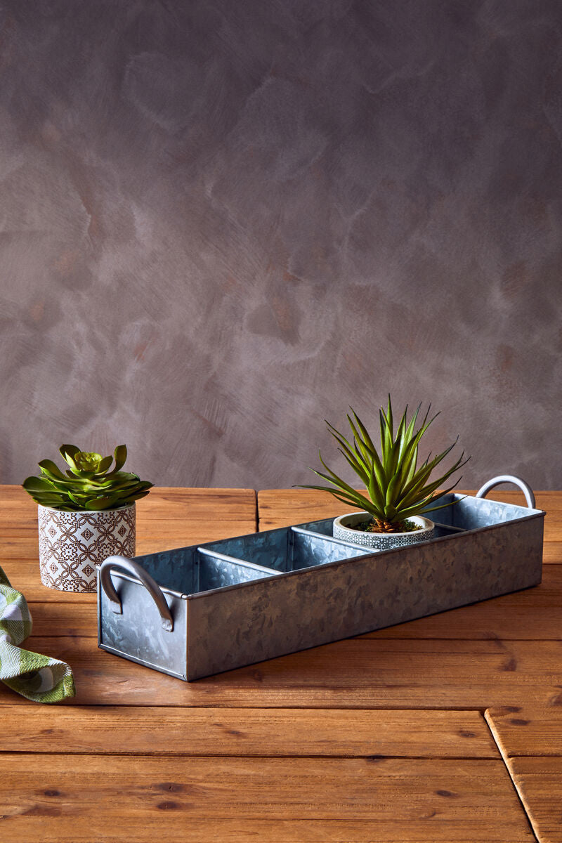 Drummond 4 Compartment Galvanised Steel Rectangular Tray