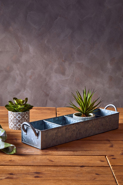Drummond 4 Compartment Galvanised Steel Rectangular Tray