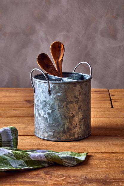 Drummond Four Section Galvanised Steel Cutlery Holder