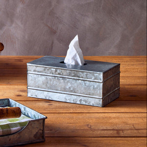 Rectangular Galvanised Steel Tissue Box | Drummond