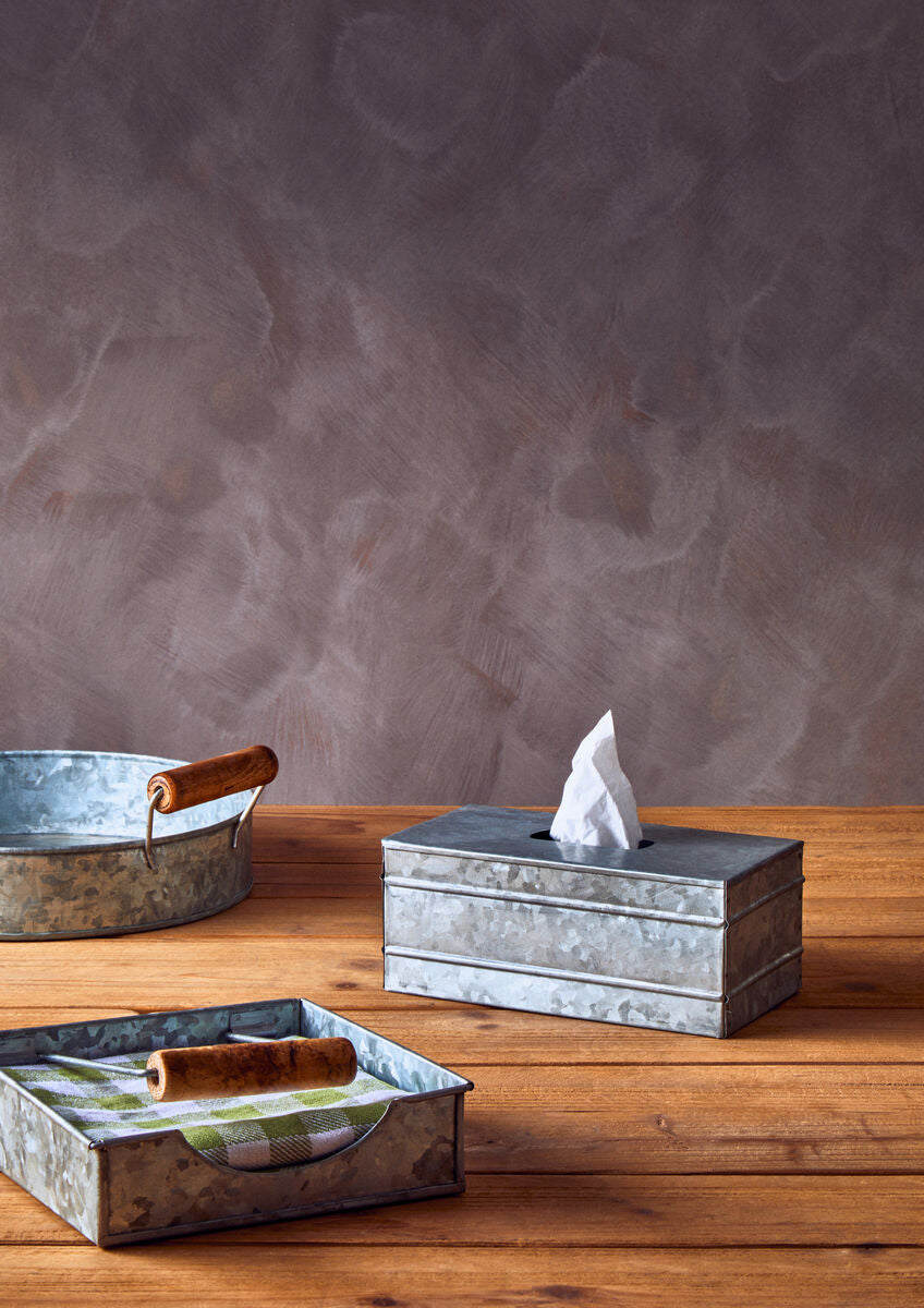 Drummond Rectangular Galvanised Steel Tissue Box