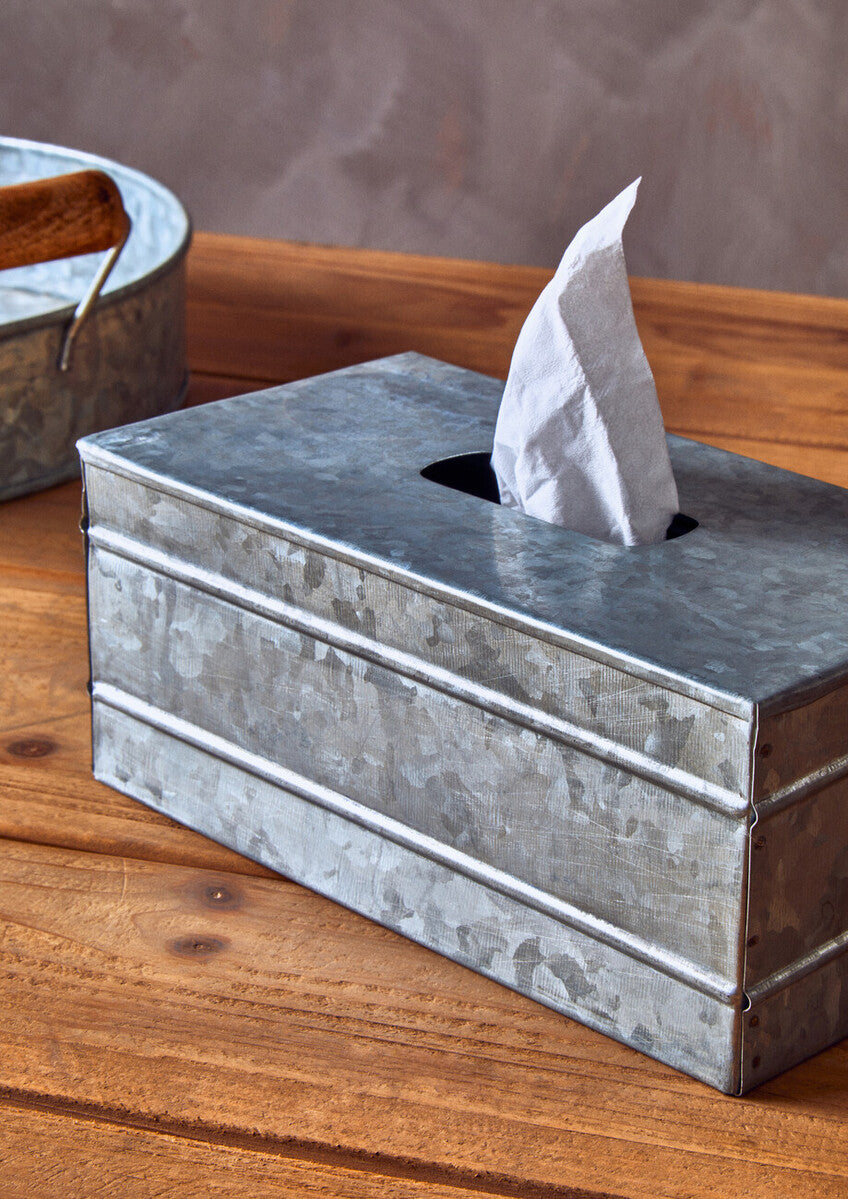 Drummond Rectangular Galvanised Steel Tissue Box