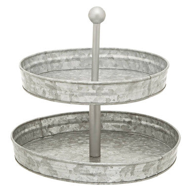 Drummond Two Tier Galvanised Steel Cake Stand