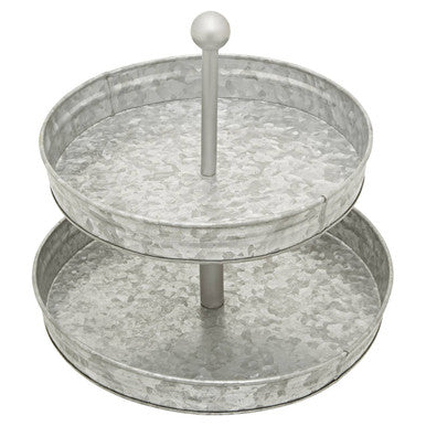 Drummond Two Tier Galvanised Steel Cake Stand