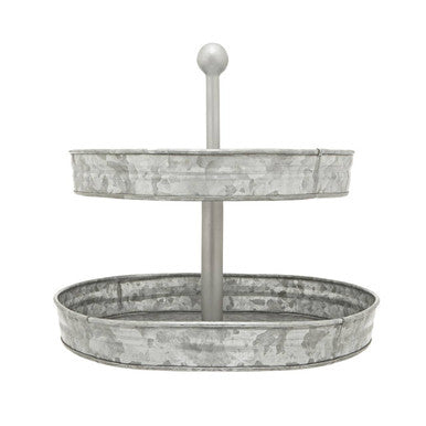 Drummond Two Tier Galvanised Steel Cake Stand