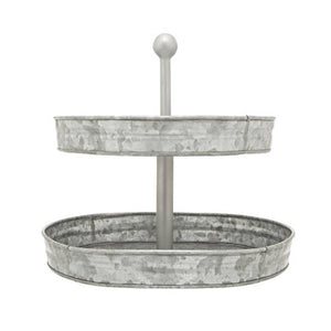 Drummond Two Tier Galvanised Steel Cake Stand