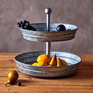 Two Tier Galvanised Steel Cake Stand | Drummond