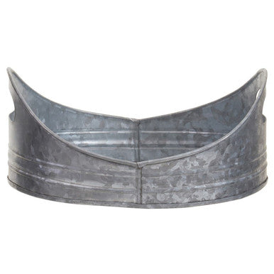 Drummond Set Of Two Galvanised Steel Oval Trays