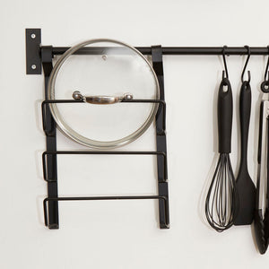 Matt Black Hanging Pan Lid Rack | Sorello