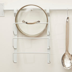 White Iron Hanging Pan Lid Rack | Sorello