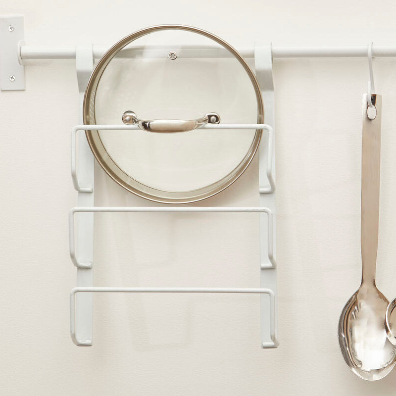 Sorello White Iron Hanging Pan Lid Rack
