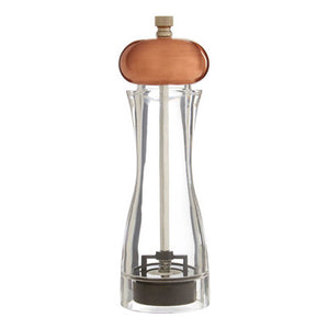 Cody Clear Small Salt or Pepper Mill with Copper Top
