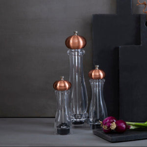 Clear Small Salt or Pepper Mill with Copper Top | CODY