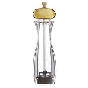 Cody Clear Medium Salt or Pepper Mill with Gold Top