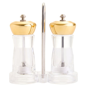 Gold Salt and Pepper Mill Set on Stand | Cody