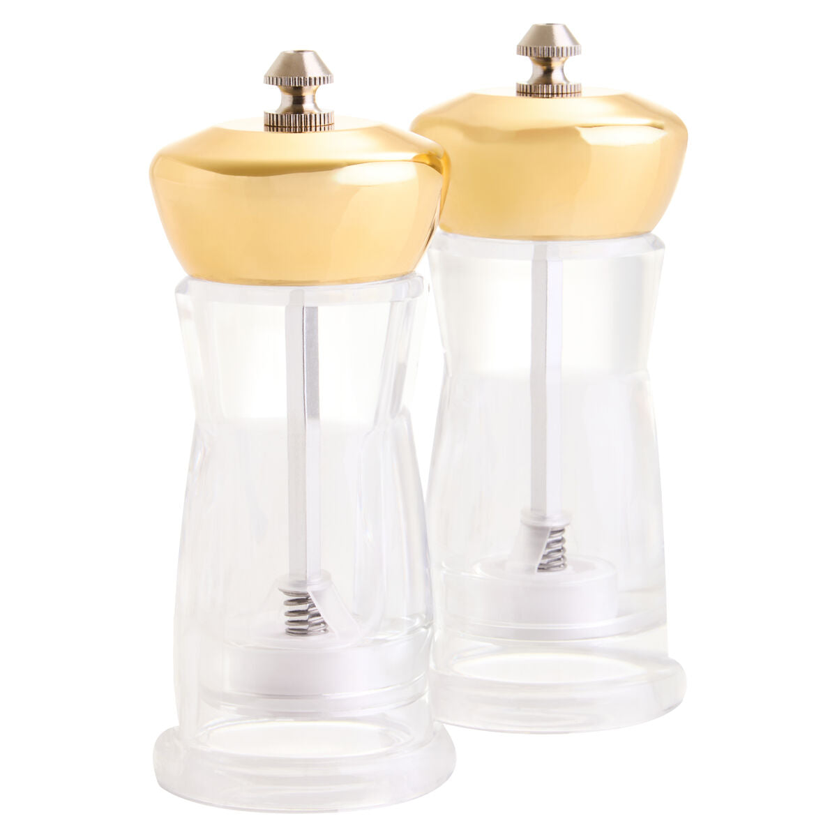 Gold Salt and Pepper Mill Set on Stand | Cody