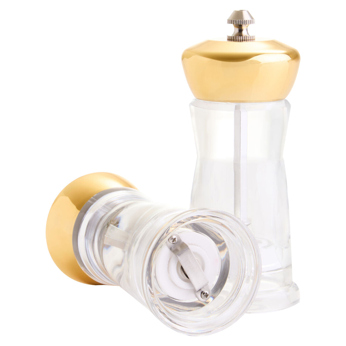 Gold Salt and Pepper Mill Set on Stand | Cody