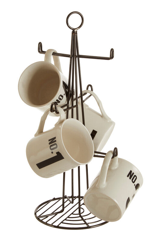 Vertex Black Nickel Finish 6 Cup Mug Tree