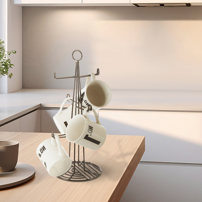 Vertex Black Nickel Finish 6 Cup Mug Tree