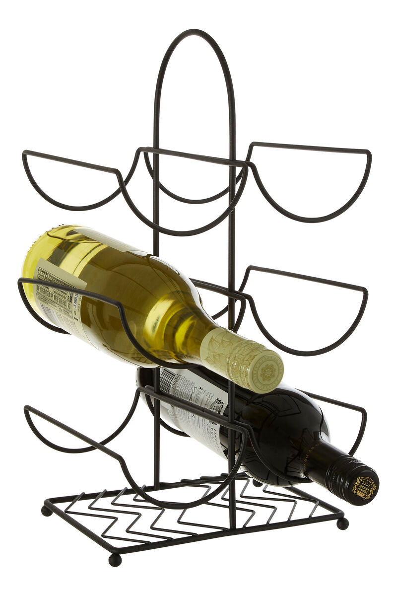 Vertex Black Powder Coat 6 Bottle Wine Rack