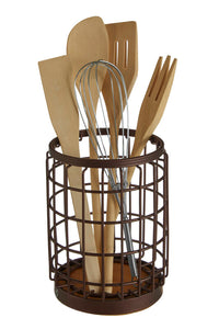 Vertex Round Bronze Coated Utensil Holder