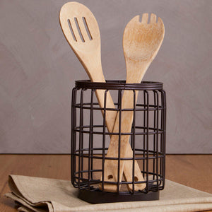 Round Bronze Coated Utensil Holder | Vertex