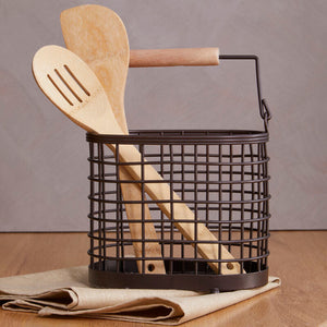 Oval Bronze Coated Utensil or Cutlery Holder | Vertex