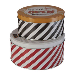Set of 2 Barber Shop Storage Tins | Paice