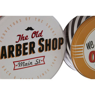 Paice Set Of 2 Barber Shop Storage Tins
