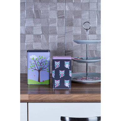 Paice Set Of 2 Happy Owls Storage Canisters