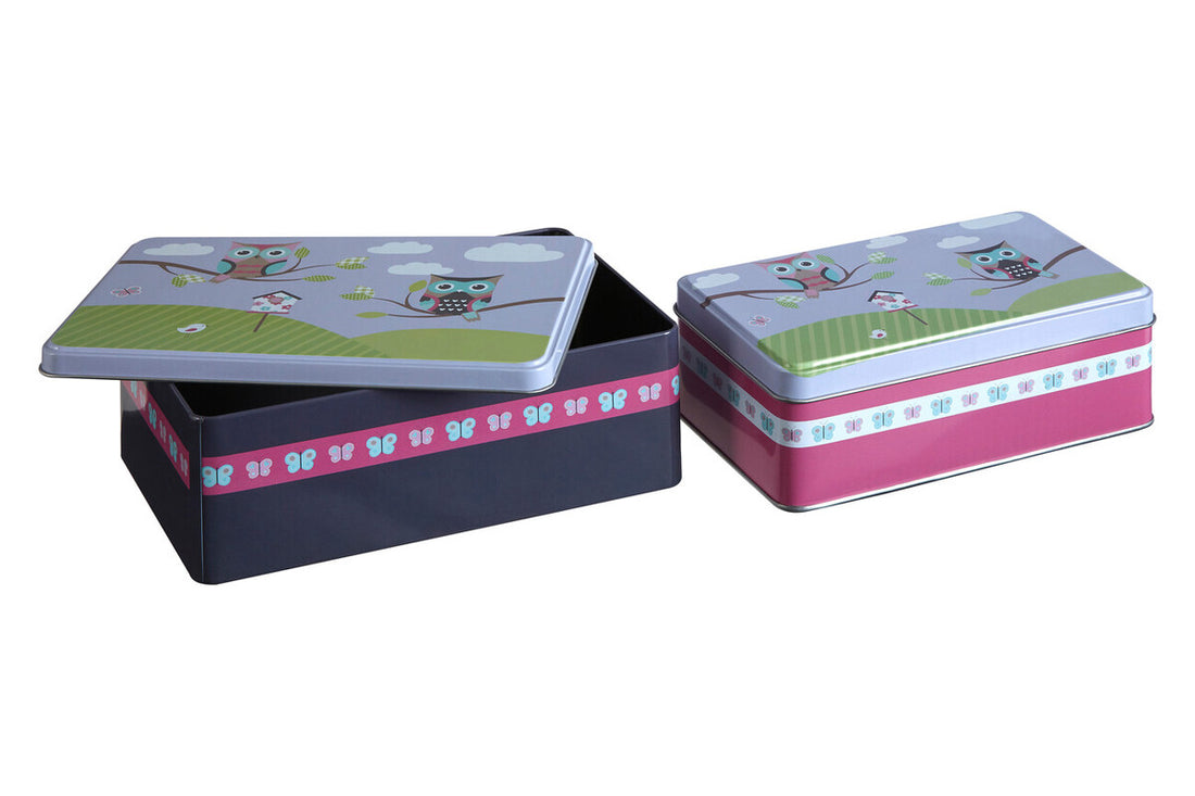 Paice Set of 2 Happy Owls Storage Tins - Image 2
