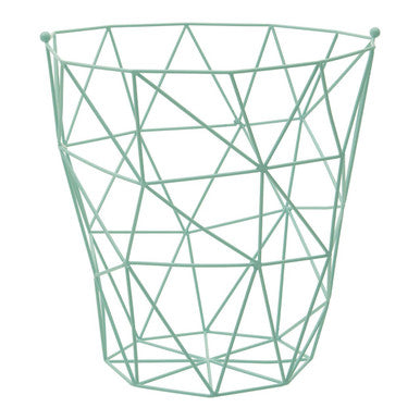 Geometric wire basket on a white background