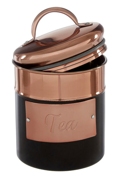 Prescott Charcoal And Copper Tea Canister