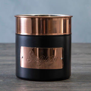 Charcoal and Copper Sugar Canister | Prescott