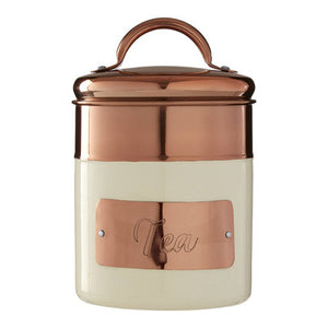 Prescott Cream And Copper Tea Canister