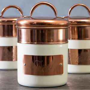 Cream and Copper Tea Canister | Prescott