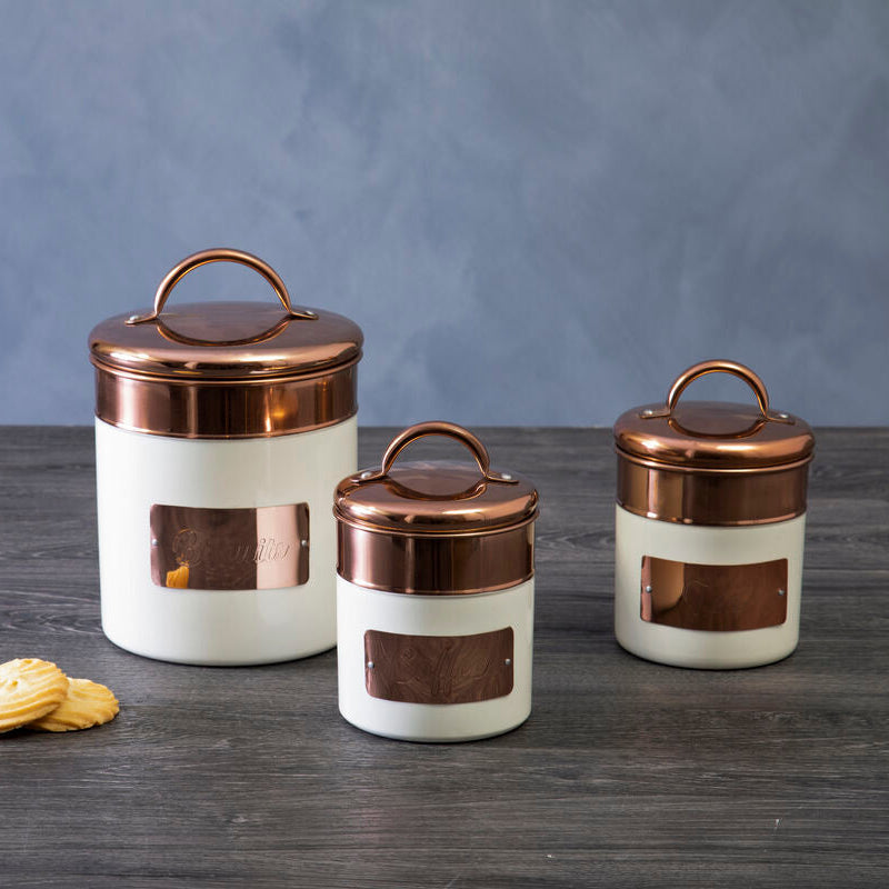 Prescott Cream And Copper Tea Canister