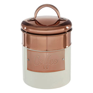 Prescott Cream And Copper Coffee Canister