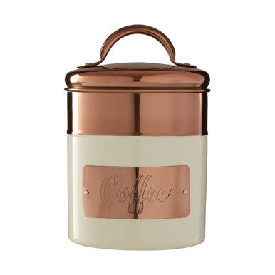 Prescott Cream And Copper Coffee Canister