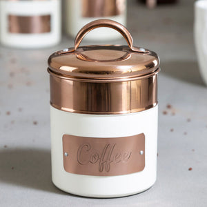 Cream and Copper Coffee Canister | Prescott
