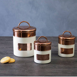 Prescott Cream And Copper Coffee Canister