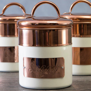 Prescott Cream And Copper Sugar Canister