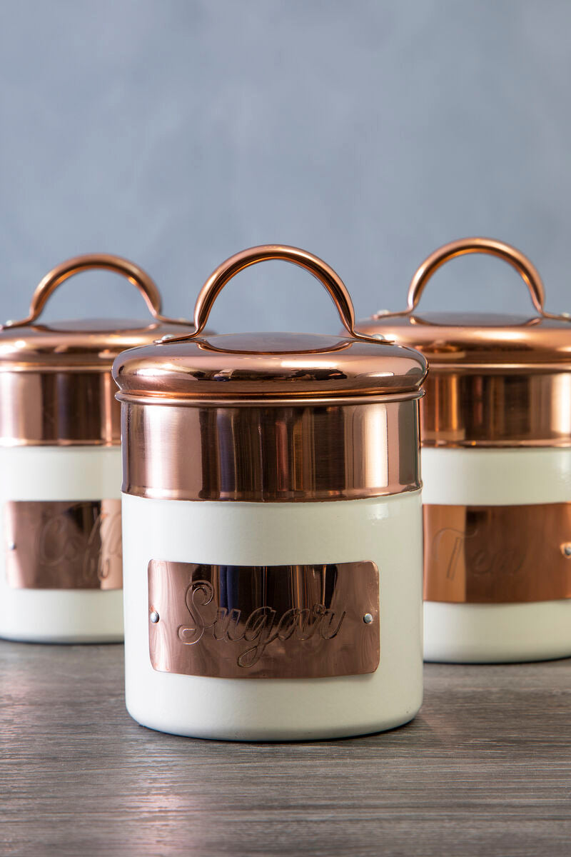 Prescott Cream And Copper Sugar Canister