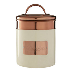 Prescott Cream And Copper Biscuit Canister