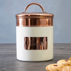 Cream and Copper Biscuit Canister | Prescott