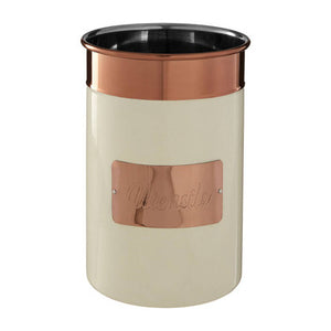 Prescott Cream And Copper Stainless Steel Utensil Holder